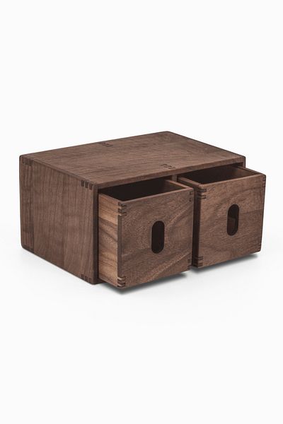 Woodsaka Dulap și trusă pentru creion - multifuncțional cu două sertare