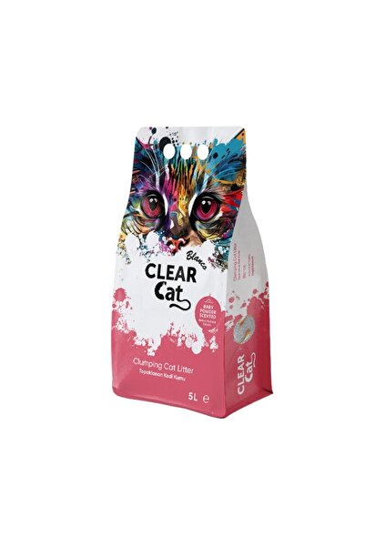 Clear Cat Blanco Kedi Kumu Topaklaşan Kedi Kumu 5l Baby Powder