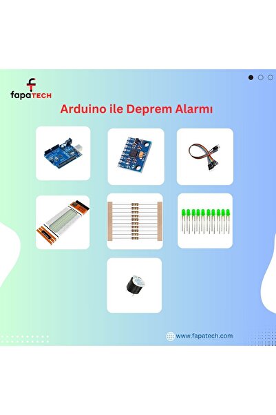 Fapatech Arduino ile Deprem Alarmı Sensörlü Proje Seti/ E-Pdf İçerikli