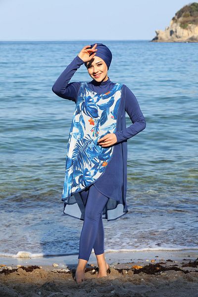 SEBOTEKS Tunic Pareo Plain Model Tights Closed Hijab Swimsuit 3390