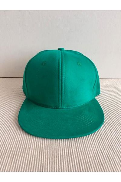 CosmoOutlet Green Unisex Hip Hop Cap - Solid Color, Adjustable from the Back