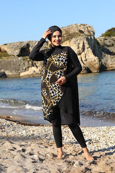 SEBOTEKS Tunic Pareo Flat Model Καλσόν κλειστό Hijab μαγιό 3390