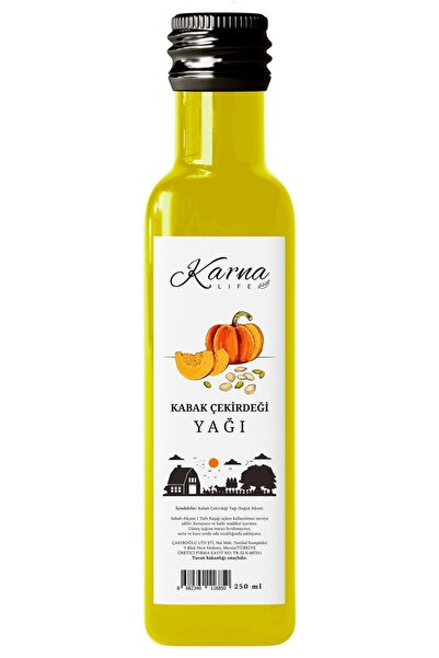 KARNA LİFE Kabak Çekirdeği Yağı 250ml - Soğuk Sıkım, Saf ve Doğal