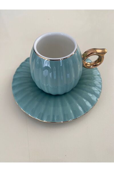 English Home Green Coffee Cup Set - Polka New Bone China, 2 People, 4 Pieces