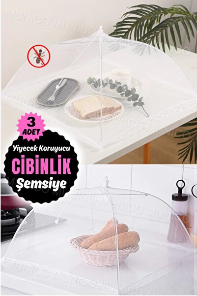 Munico 3 Adet Katlanabilir Ev Örgü Gıda Kapağı Nefes Alabilir Çok Amaçlı Gıda...