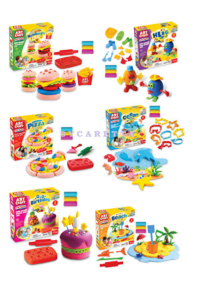 ByCaretta Okyanus Plaj Figür Pizza Doğum Günü Ve Hamburger Oyun Hamuru Setler...