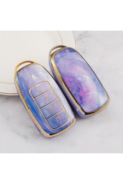 Alazpay غطاء حماية لمفتاح Chery Tiggo 8 Pro Max وTiggo 7 Pro Max وAvatgarde & Omoda 5 Pro مطلي بالكهرباء