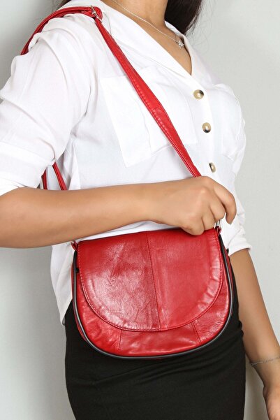 Erzeno Жіноча червона шкіряна сумка через плече для щоденного використання