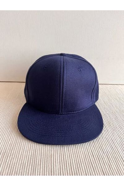 CosmoOutlet Unisex Navy Blue Hip Hop Cap - Solid Color, Adjustable from the Back