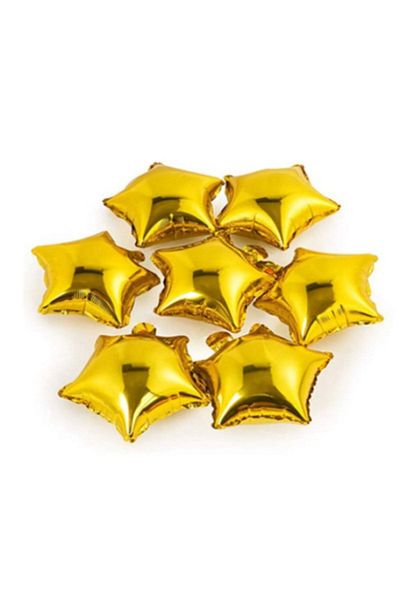 LOTUS PARTY 7 Pieces Gold Star Gold Star Shaped Foil Balloon
