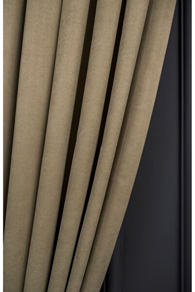 Evdepo Home Crown Stone Solid Color Pleated Soft Background Curtain, 1/2 Sparse Pleat, Single Wing