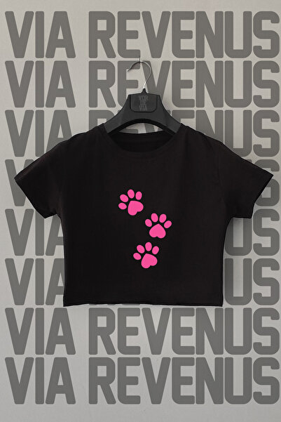 Vordevia Crna Skraćeni kroj - Sa likrom, okrugla kragna, Šapa Štampano