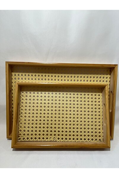 Mirilliahome 2 Piece Bamboo Hazeran Tray Set - Decorative and Stylish Tray