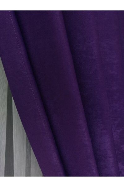 Evdepo Home Cortina de fundal moale, cu pliuri rare, culoare violet coroană, ...