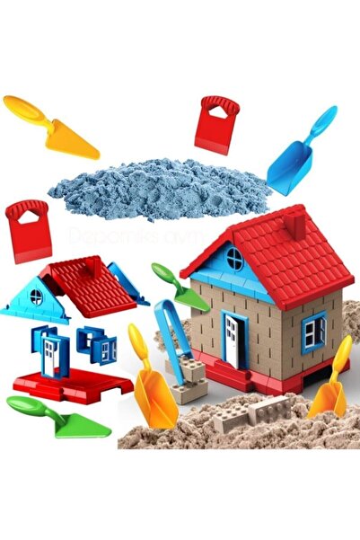 Depomiks Avm Kinetic Sand Home Building Set Toy Construction Kinetic Sand Game 500 gr Set with Sand Accessories Opportunity Product