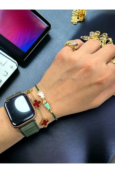 Finery by Nerrs Green Bead Fish Bracelet