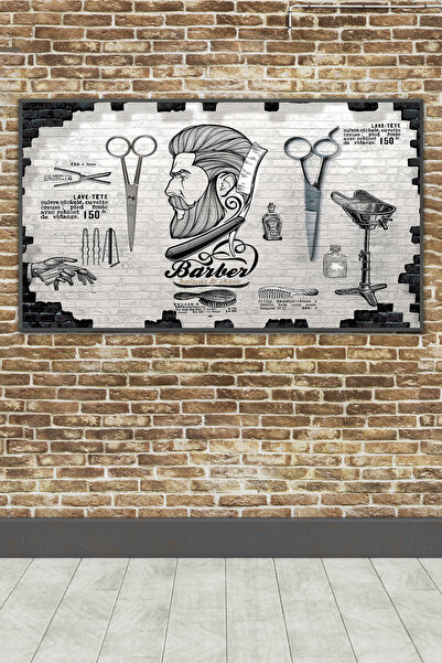 poster marketi Kendinden Yapışkanlı Berber 3D Duvar Kağıdı