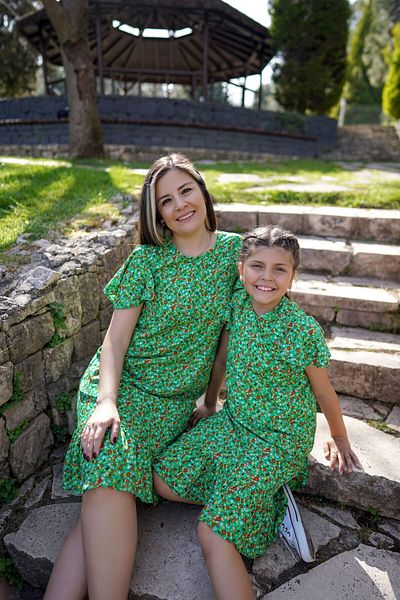 EYLÜL ELİF BUTİK Τραγανό μοτίβο βαμβακερό Mother Daughter Combinations Mother - Child Πωλείται χωριστά