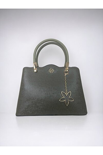 Peony Boutique حقيبة يد وكتف باللون الأخضر الكاكي