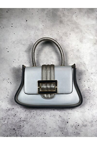 Angel Polo حقيبة يد وكتف رمادية وسوداء