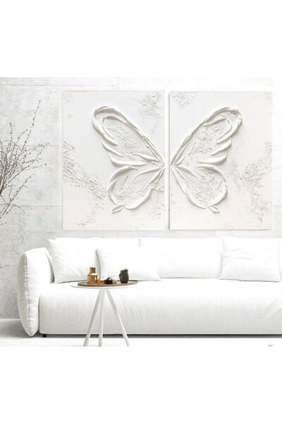 Atölye Sade Kabartmalı 3 boyutlu Kelebek El Yapımı Özel Tasarım Tablo Modern ...