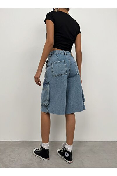 Ceyceygiyim Geniş Cepli Bermuda (mavi)