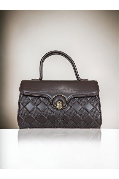 Angel Polo حقيبة يد وكتف بنية