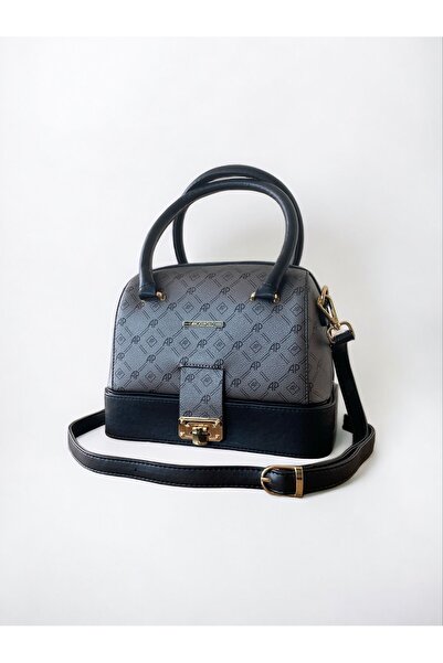 Angel Polo füme & siyah el ve omuz çantası