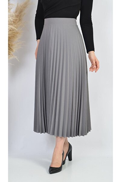 SORALLİNE Women's Plisoley Skirt 781 Gray