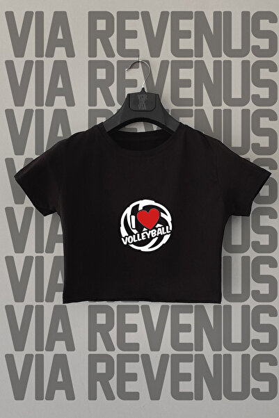 Vordevia Crna Skraćeni kroj - Odbojkaška lopta Štampano, Slim Fit, okrugla kr...