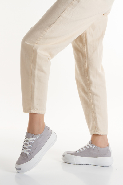 DARUGA Kadın Yüksek Taban Keten Günlük Sneaker