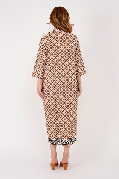 Hazinedan Φόρεμα πουκάμισο με μακρύ κέντημα - Γυναικείο αυθεντικό σχέδιο