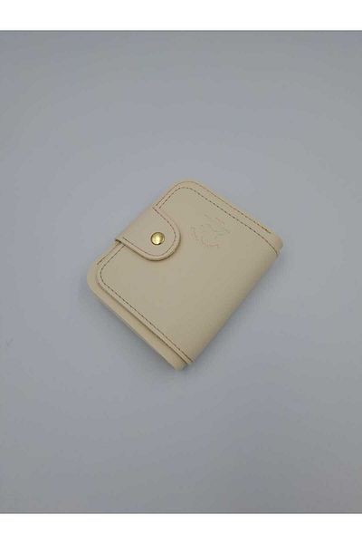DAVID POLO Women's David Polo Cream Multi-Compartment Mini Size Quality Soft Wallet