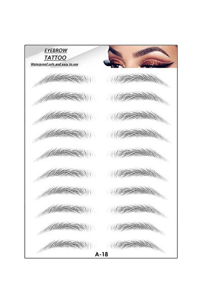 BP Tattoo Kaş Dövmesi Suya Dayanıklı Geçici Dövme 10 Çift