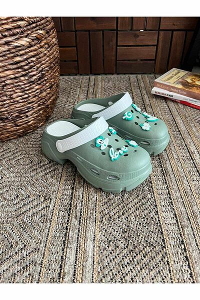 Behtah Kundura 8 Pieces Cross Decorated Thick High-Sole Orthopedic Slippers Set - Nurse Doctor Seaside
