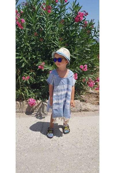 Vinebedding Boy's Blue Peshtemal Poncho