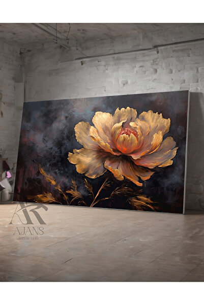 AR AJANS KANVAS TABLO Gold Manolya Dekoratif Yağlı Boya Görünümlü Kanvas  TABLO