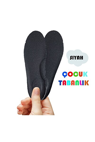 AiryFooT Çocuk Tabanlık Bez Lateks Siyah Kumaş Kaplı