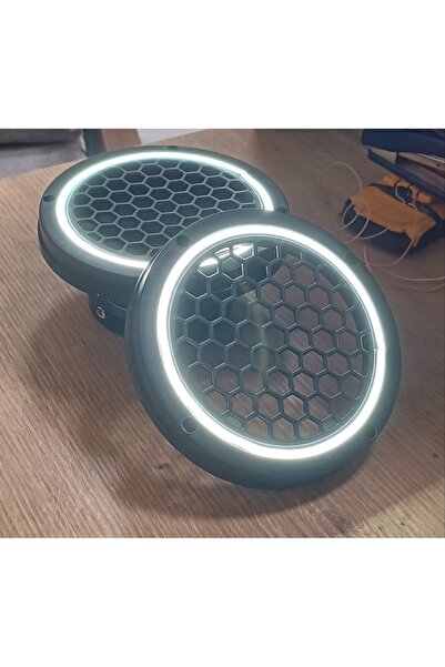 POZART AUDİO SYSTEMS 16cm Beyaz Neon Işıklı Hoparlör ve Midrange Kapağı 1takım (2adet) Vidalanabilir