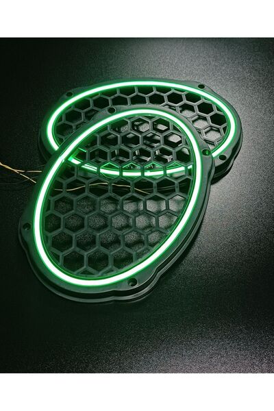 ARTIPOZİTİF YEŞİL Neon Işıklı 6x9 Oval Hoparlör ve Midrange Kapağı 1takım (2adet)