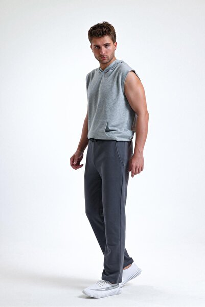 pulur.co بنطال رياضي بقصة عادية من أنثراسايت