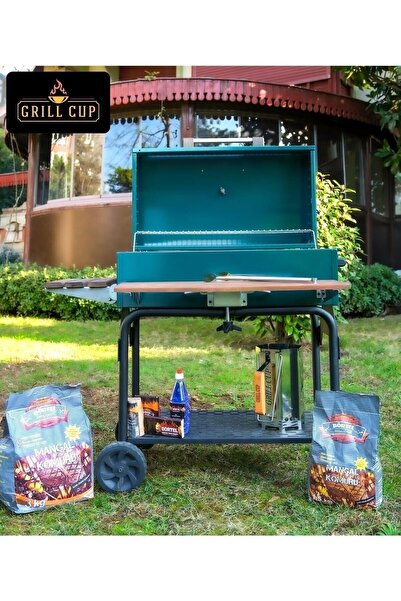 GRILL CUP Yeşil Kömürlü Lüx Barbekü Gc 075 Cm