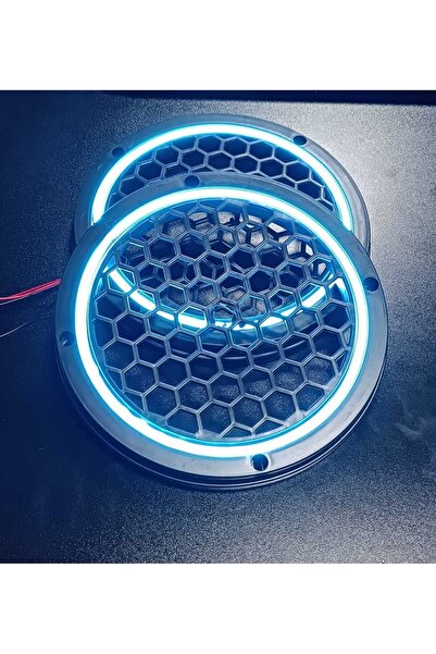 ARTIPOZİTİF 20cm Buzmavisi Neon Işıklı Hoparlör ve Midrange Kapağı 1takım (2adet) Vidalanabilir