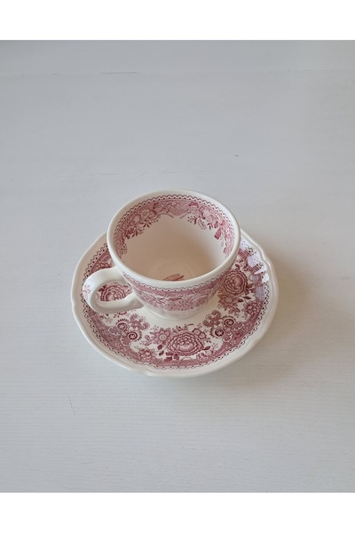 Villeroy & Boch Burgenland ANTIQUE Tea Cup & Saucer Çay Fincanı Kırmızı