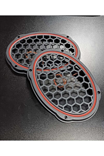 POZART AUDİO SYSTEMS Oval 6X9 Hoparlör Kapağı Plastik Neon Kırmızı Işıklı Vid...