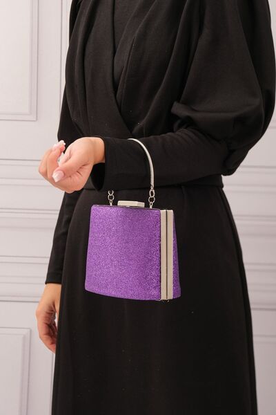 ROZA CANTA Geantă de seară pentru rochie de seară pentru femei KumSim violet