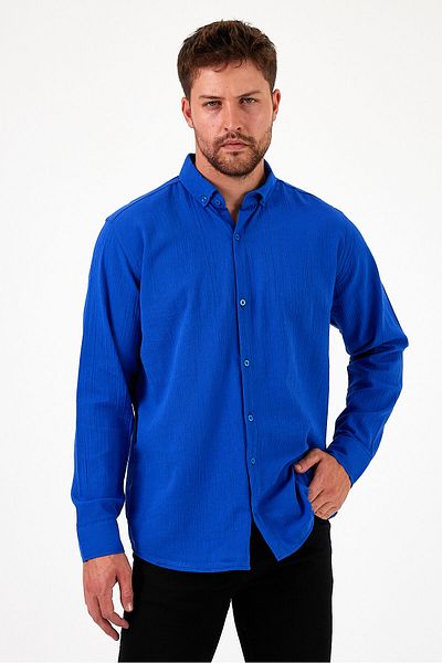 HAWKKİNG Ανδρικό πουκάμισο Oversize με υφή