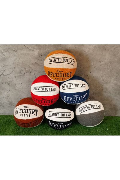 sevaradekor Mustard Beige Decorative Basketball Ball Children's Pillow - Gift Pillow