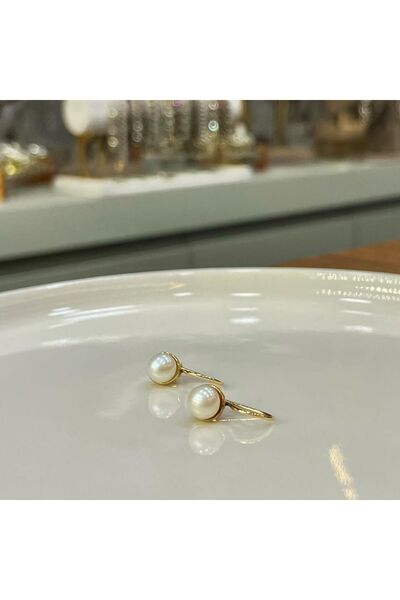 Zeynep Özkan Tasarım Gerçek İnci Pirinç Küpe