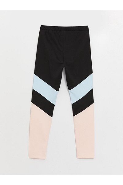 LC Waikiki LCW Kids Elastic Waist Color Block Girls' Long Leggings